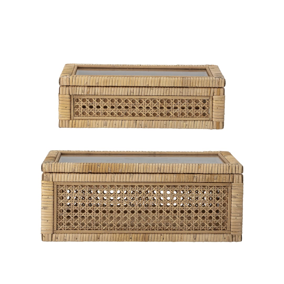 82047910 - Lally Box w/Lid, Nature, Rattan STOCK: 90