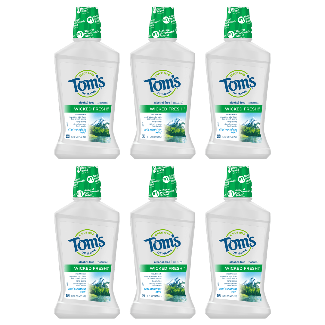 Tom's of Maine Wicked Fresh! Alcohol-Free Natural Mouthwash, Cool Mountain Mint, 16 oz.