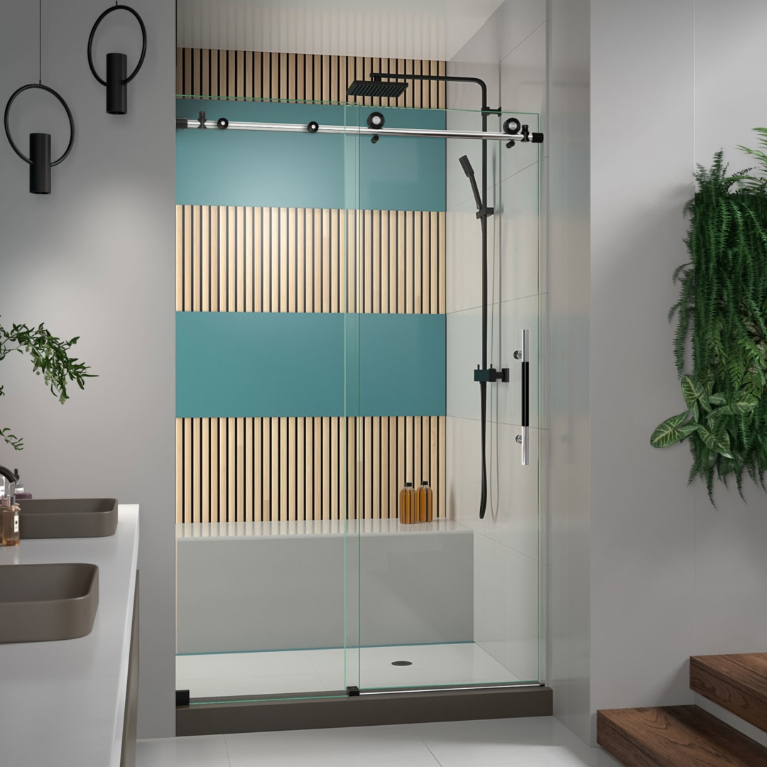 DreamLine Enigma-XT 44 - 48 inch W x 76 inch H Frameless Sliding Shower Door in Tuxedo Finish