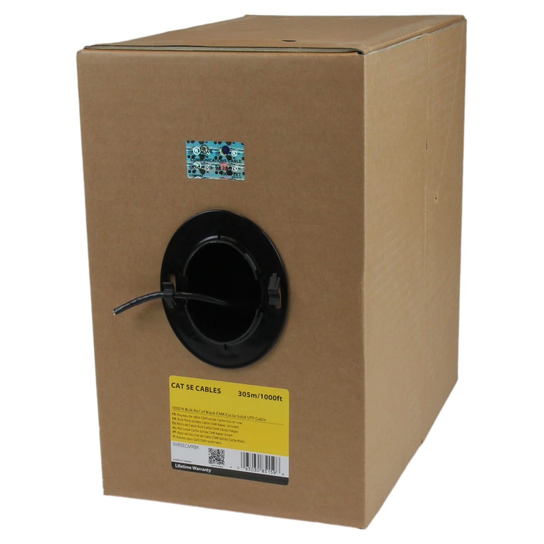 1000ft Cat5e CMR-Rated Riser Ethernet Cable - Bulk