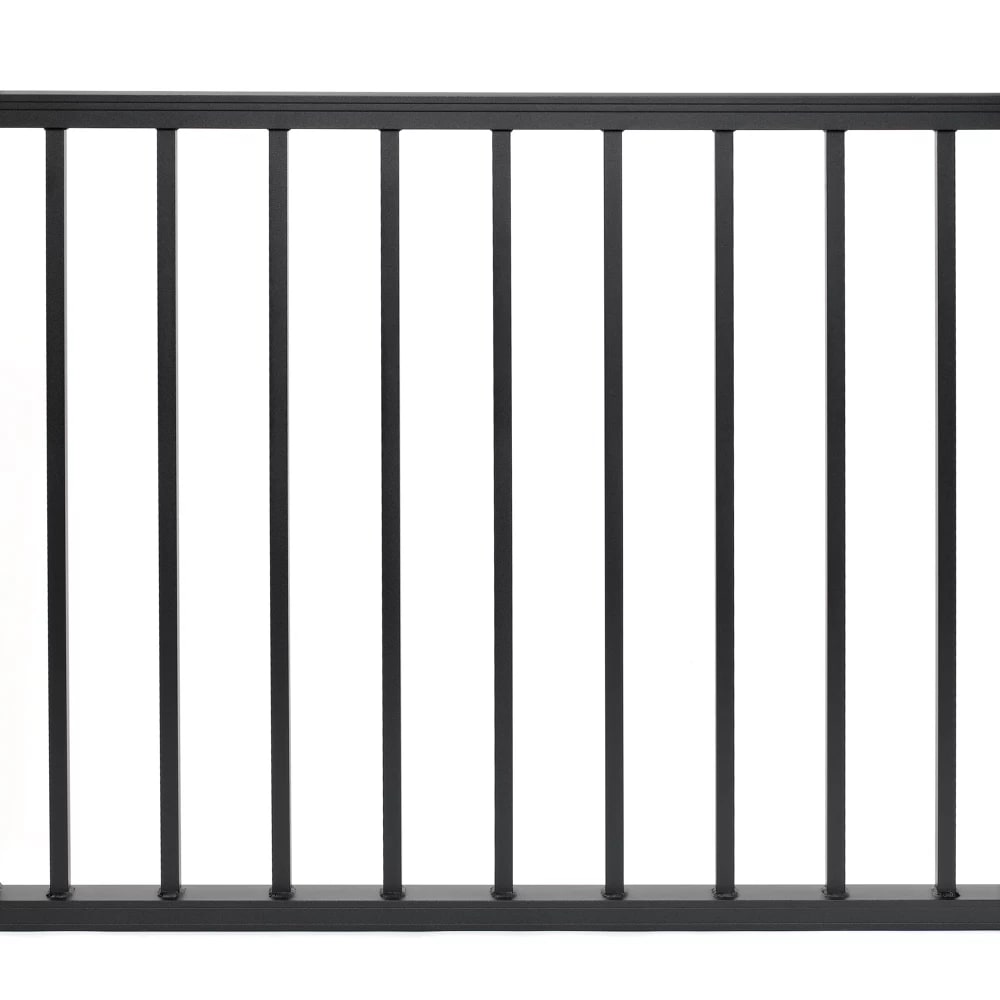 72-in x 42-in Signature Rail Assembled Panel with Square Balusters-Horizontal-(no hardware)-Charcoal Black