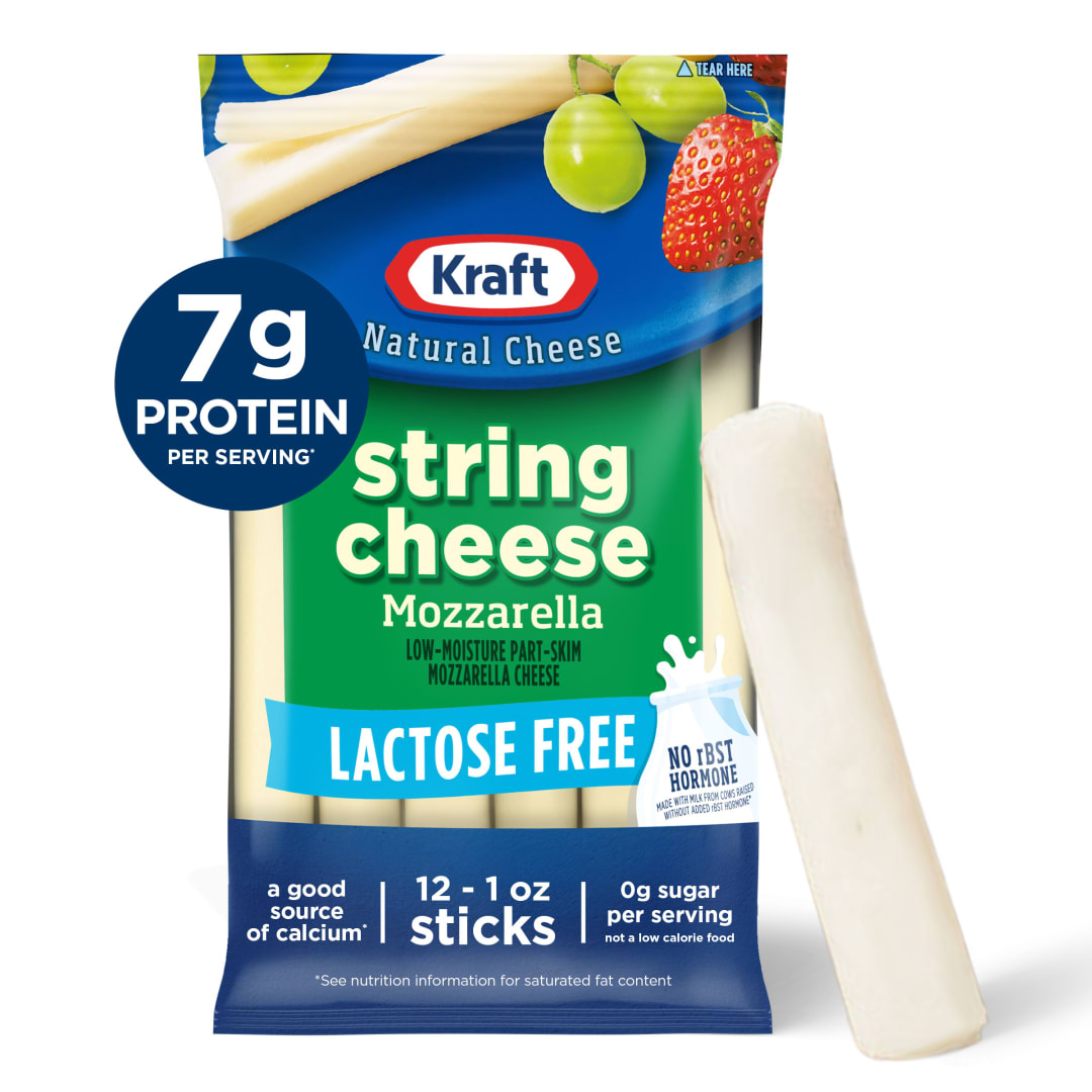 Kraft Natural Cheese Lactose Free Mozzarella String Cheese 12 oz Bag (12 - 1 oz sticks)
