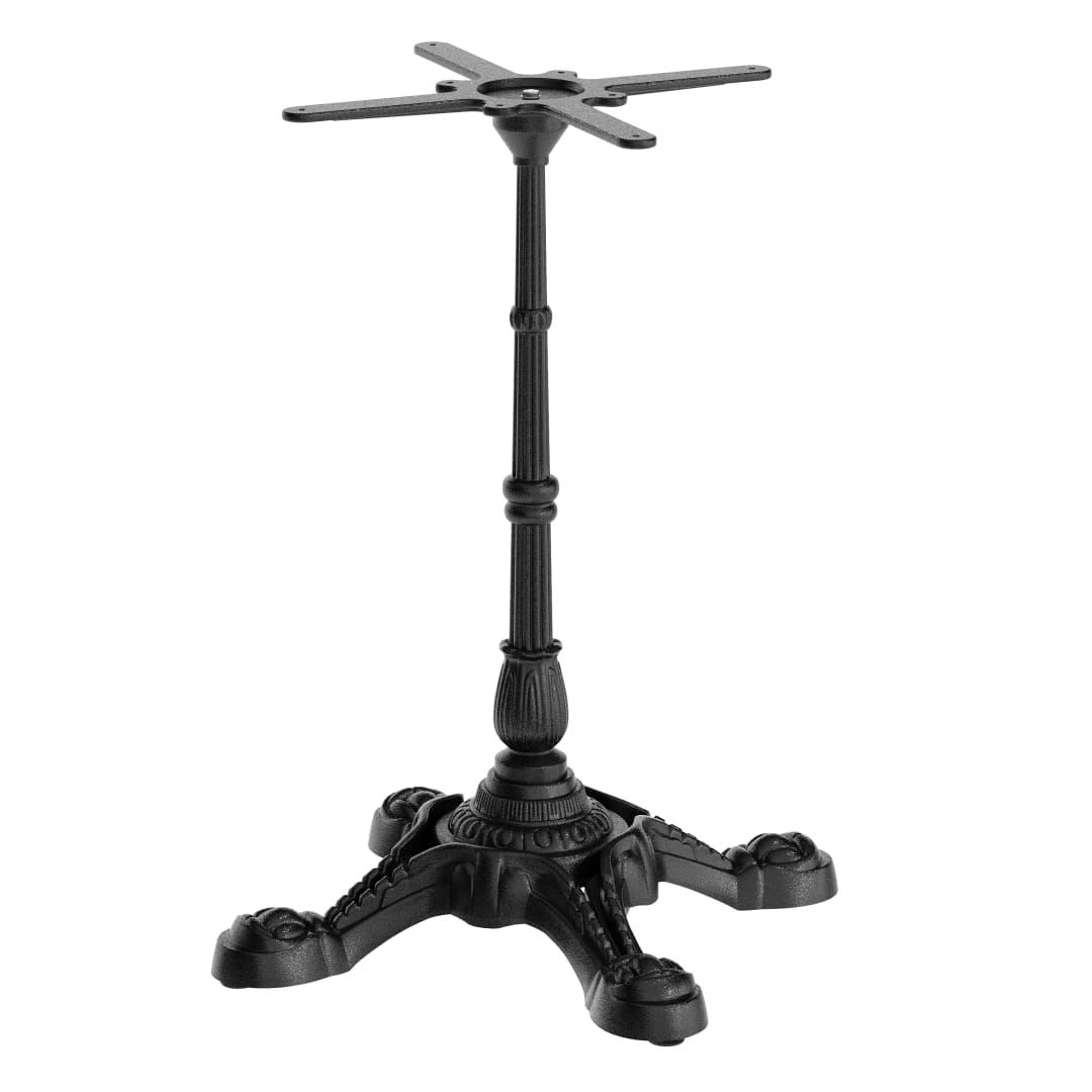 Chambery 22.75" x 22.75" Black Cast Iron Table Base, Weather and UV Resistant Commercial Grade Base, Fits up to 30 inch Round or Square Tabletops
