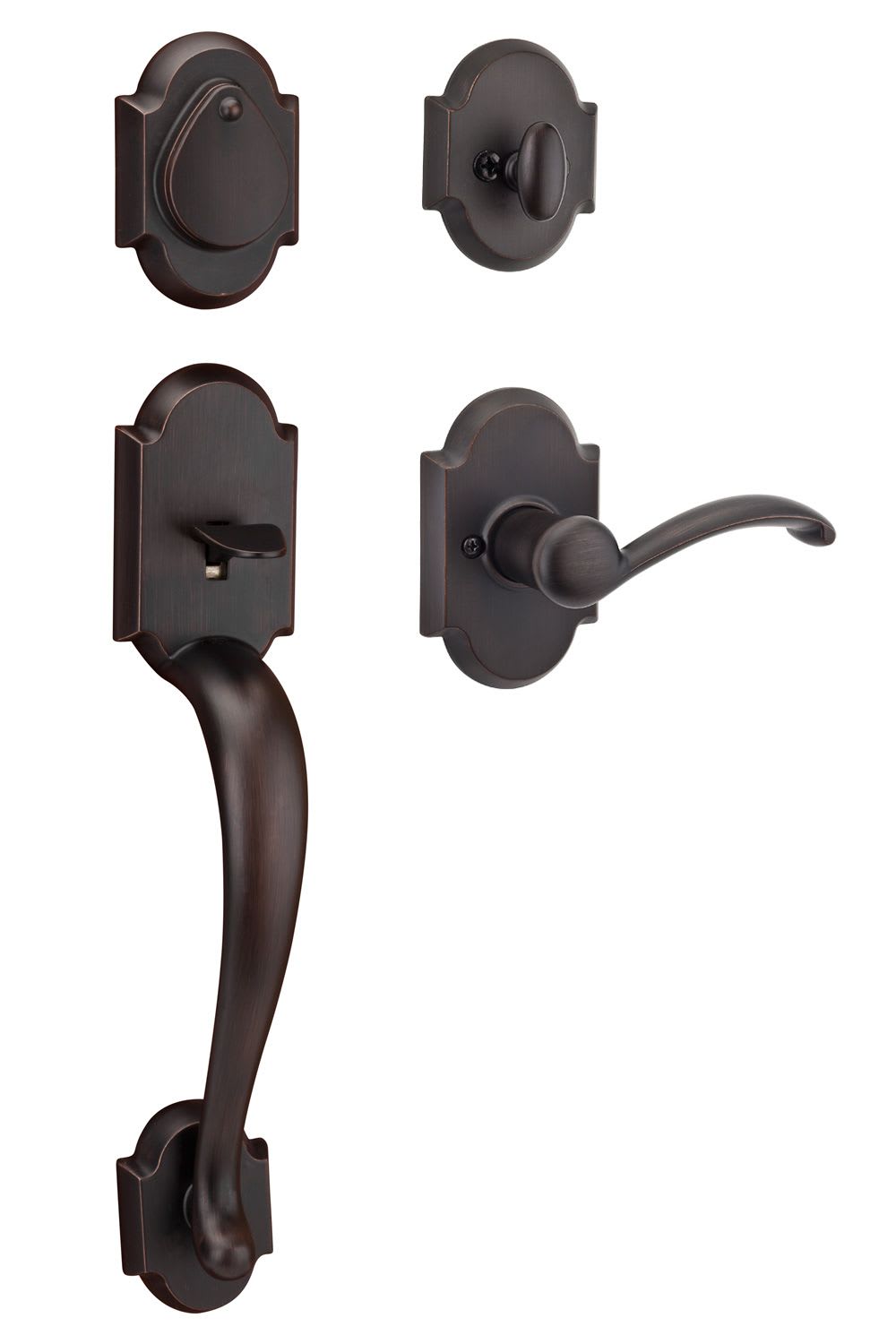 Austin Single Cylinder Handleset w/Austin Lever featuring SmartKey Security™ in Venetian Bronze