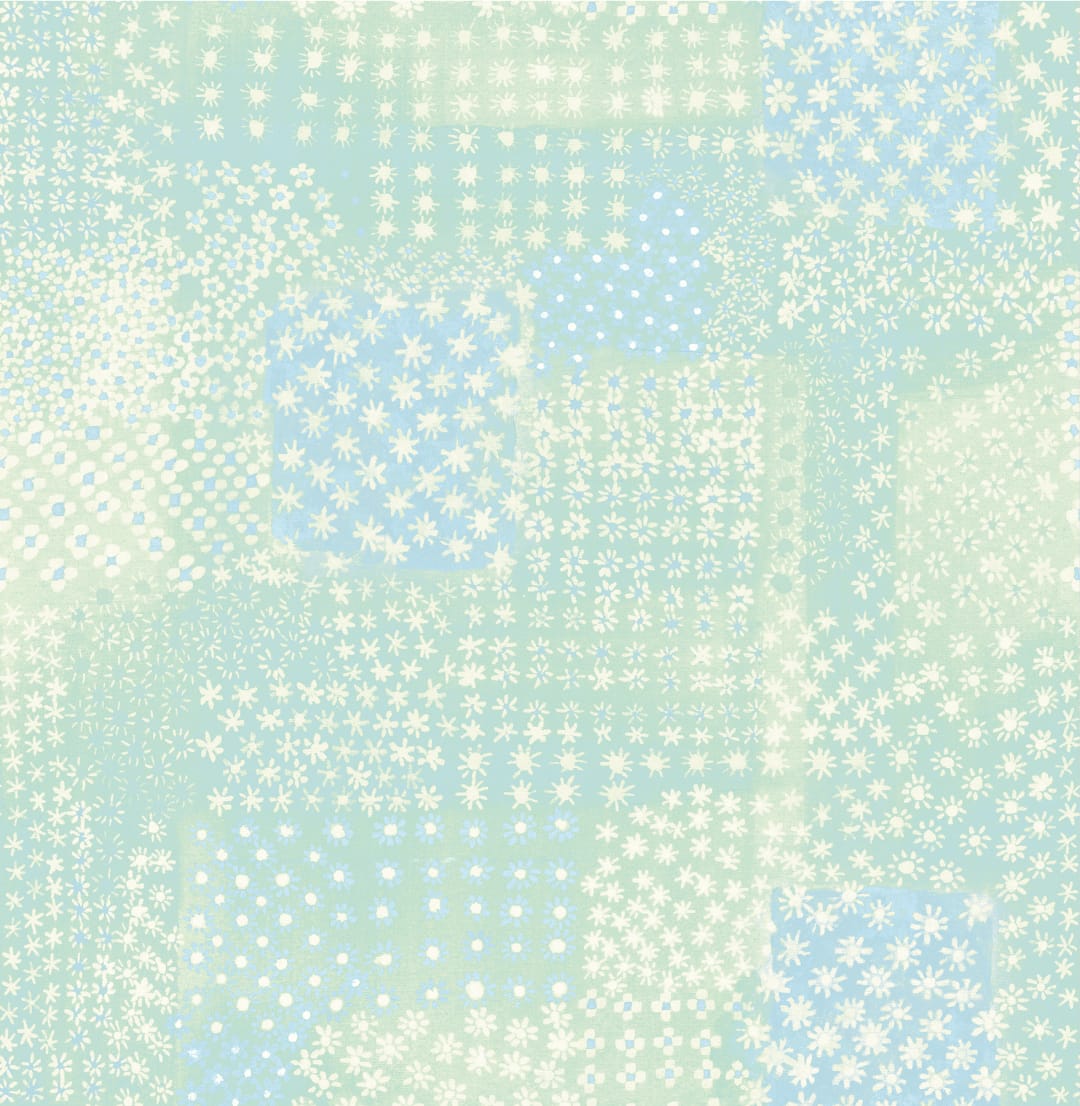 Flower Green Patchwork Wallpaper