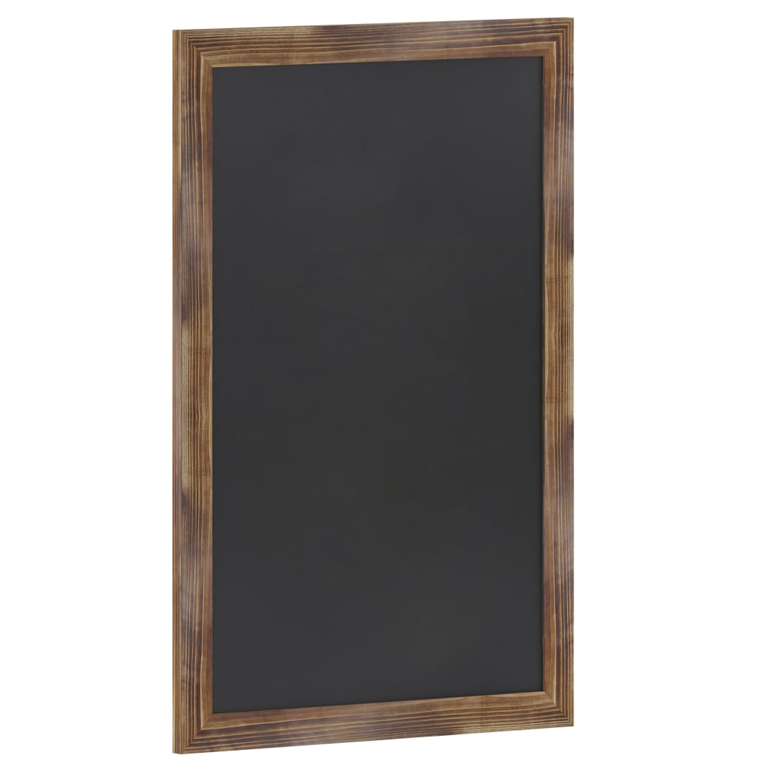 Canterbury 24" x 36" Torched Wood Wall Mount Magnetic Chalkboard Sign with Eraser, Hanging Wall Chalkboard Memo Board for Home, School, or Business