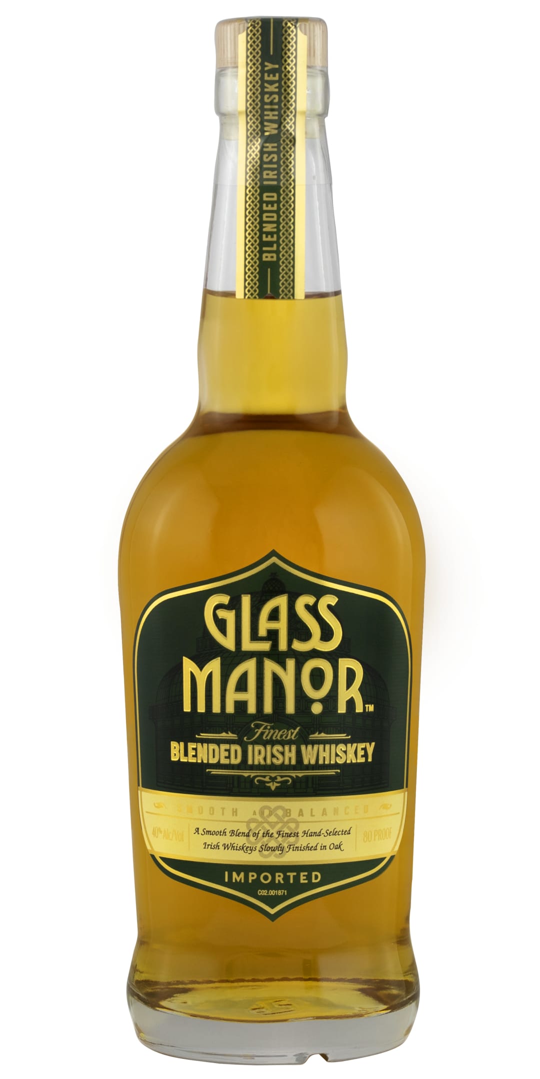 Glass Manor Blended Irish Whiskey 750ml  80 Proof
