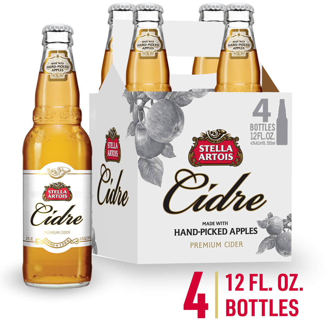 Stella Artois Cidre, European Style Hard Cider, 4 Pack - 12 FL OZ Bottles