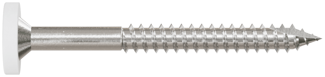 Simpson Strong-Tie T08175FS75WH01 Fascia Board Screw — #8 x 1-3/4 in. T-20 6-Lobe Pancake Head Type 316, White 01 (75-Qty)