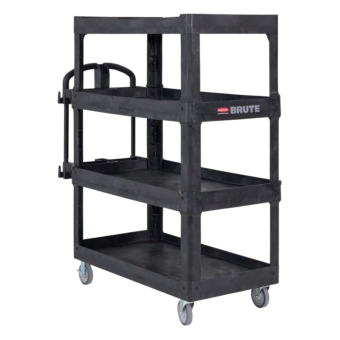 BRUTE 4-Shelf Heavy-Duty Ergo Handle Utility Cart