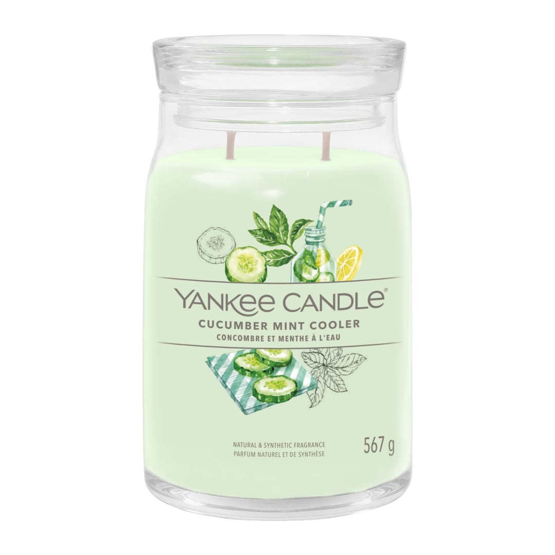Yankee Candle® Signature Scented Candle | Cucumber Mint Cooler Large Jar Candle with Double Wicks | Soy Wax Blend Long Burning Candle