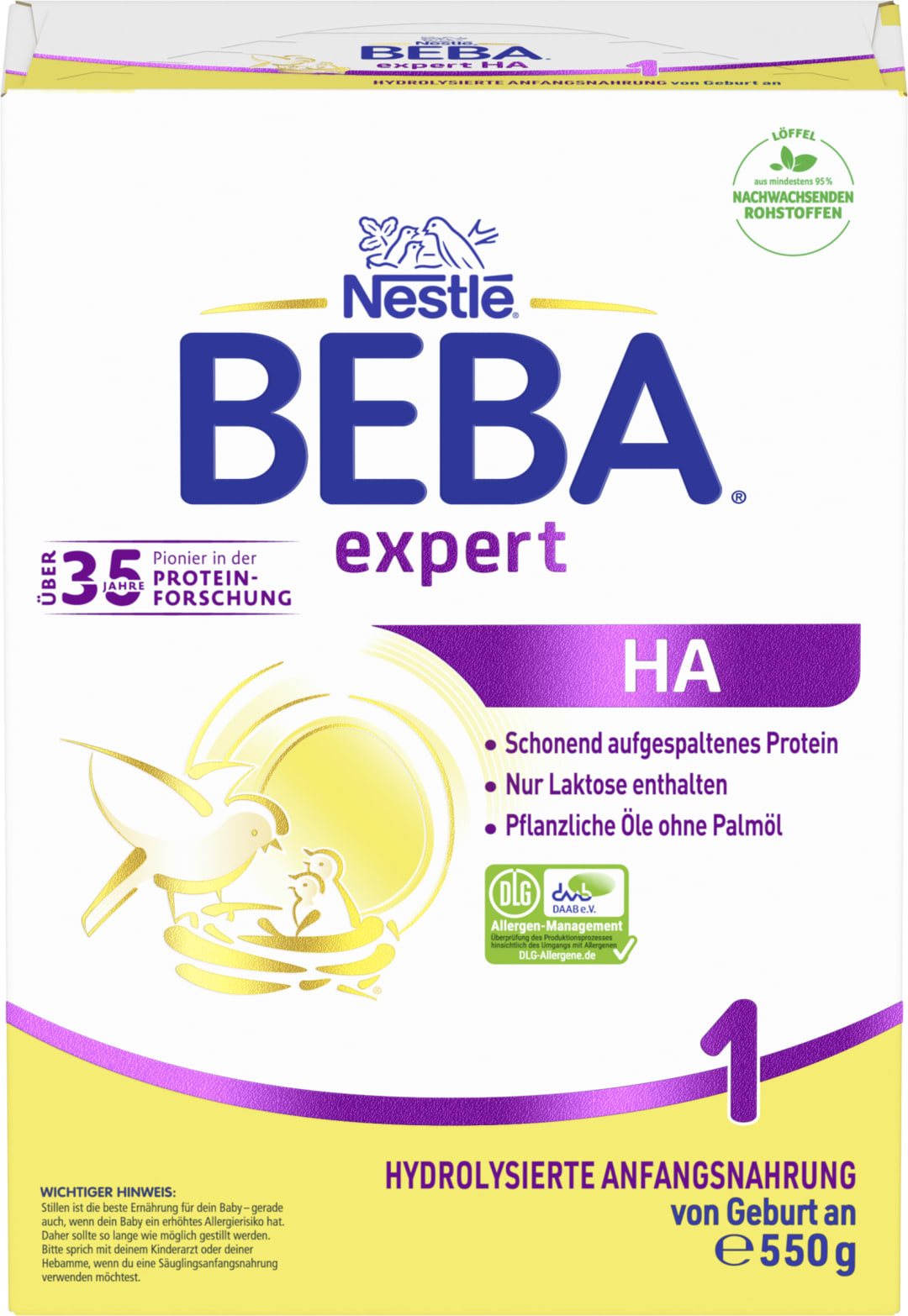 BEBA Expert HA1 Säuglingsanfangsnahrung von Geburt an 550g