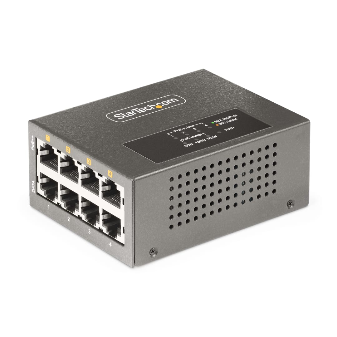 4 Port 802 3bt 90W Active Multi Gigabit PoE Injector