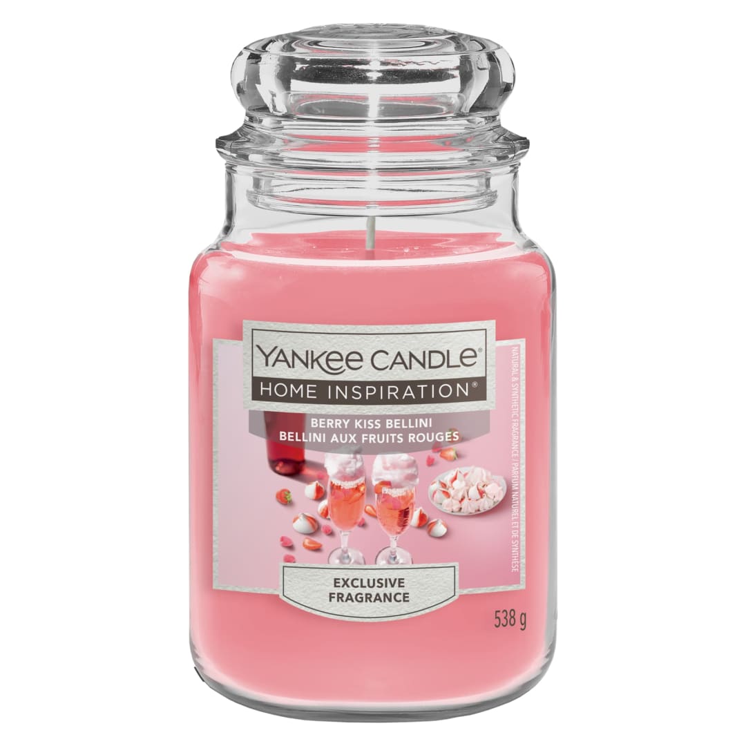Yankee Candle® Home Inspiration Scented Candle | Berry Kiss Bellini Large Jar Candle | Burn Time: up to 150 Hours