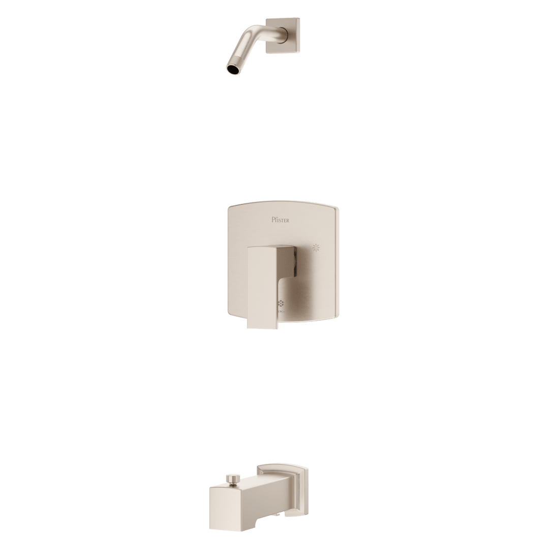 Pfirst Modern Tub/Shower Faucet in Brushed Nickel