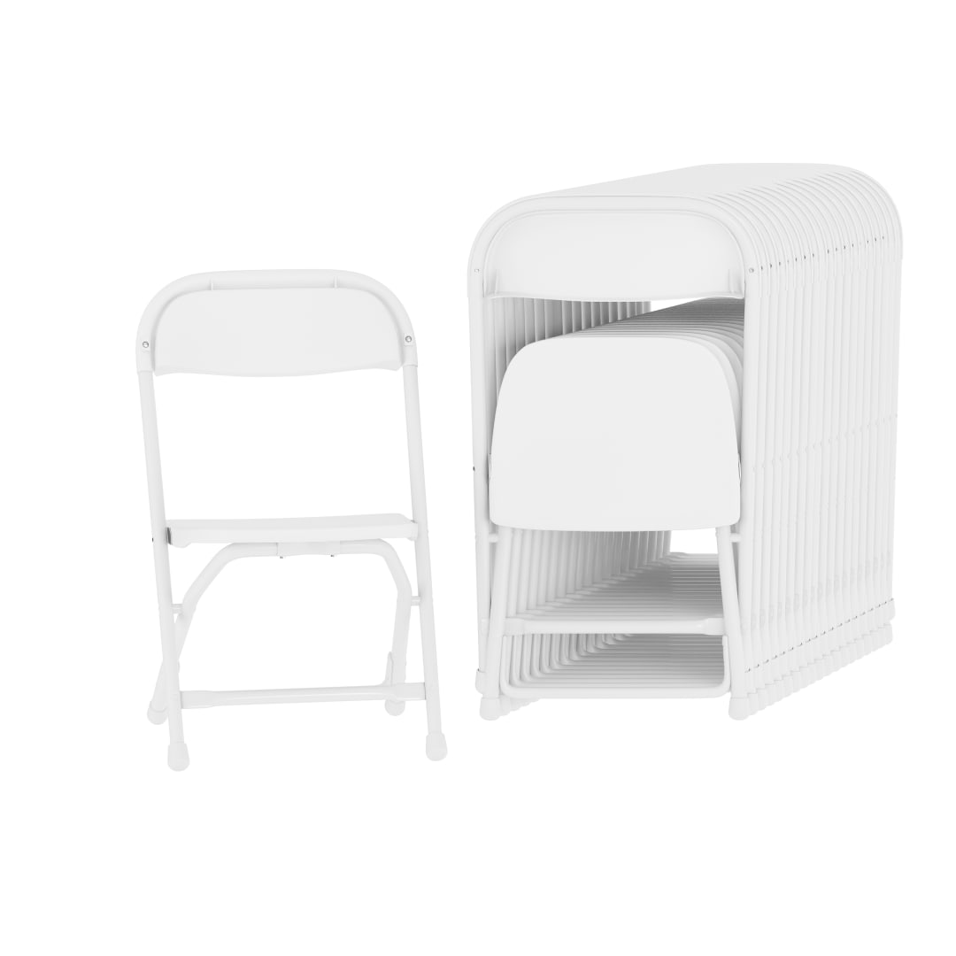 Timmy 20 Pack Kids White Plastic Folding Chairs with 11" Seat Height, Ages 2-4