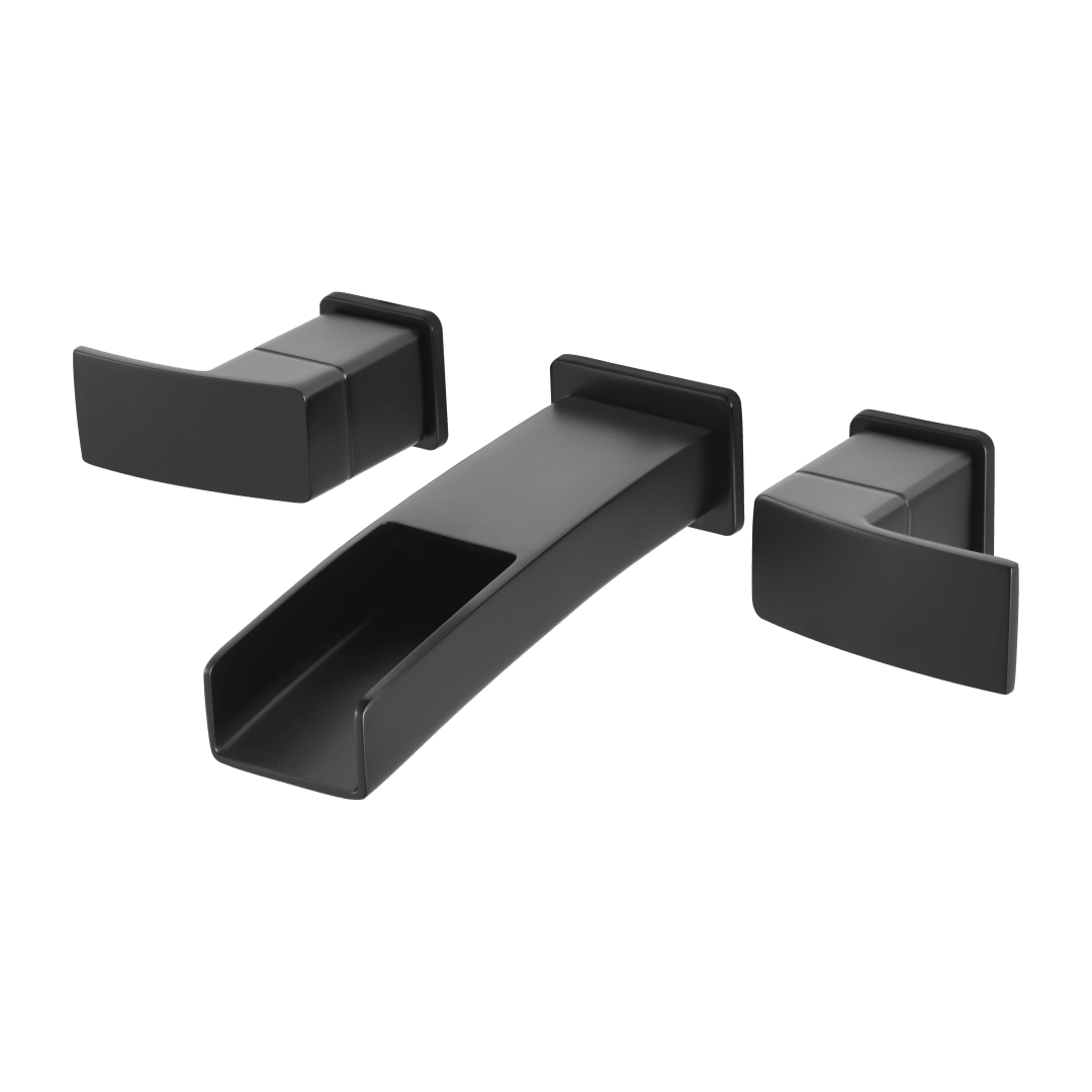 Kenzo 2-Handle Wall Mount Bathroom Faucet in Black