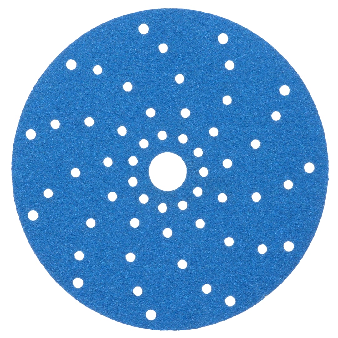 3M™ Hookit™ Disk Zımpara 325U, Mavi, 150 mm, Çok Delikli, 80, 51371