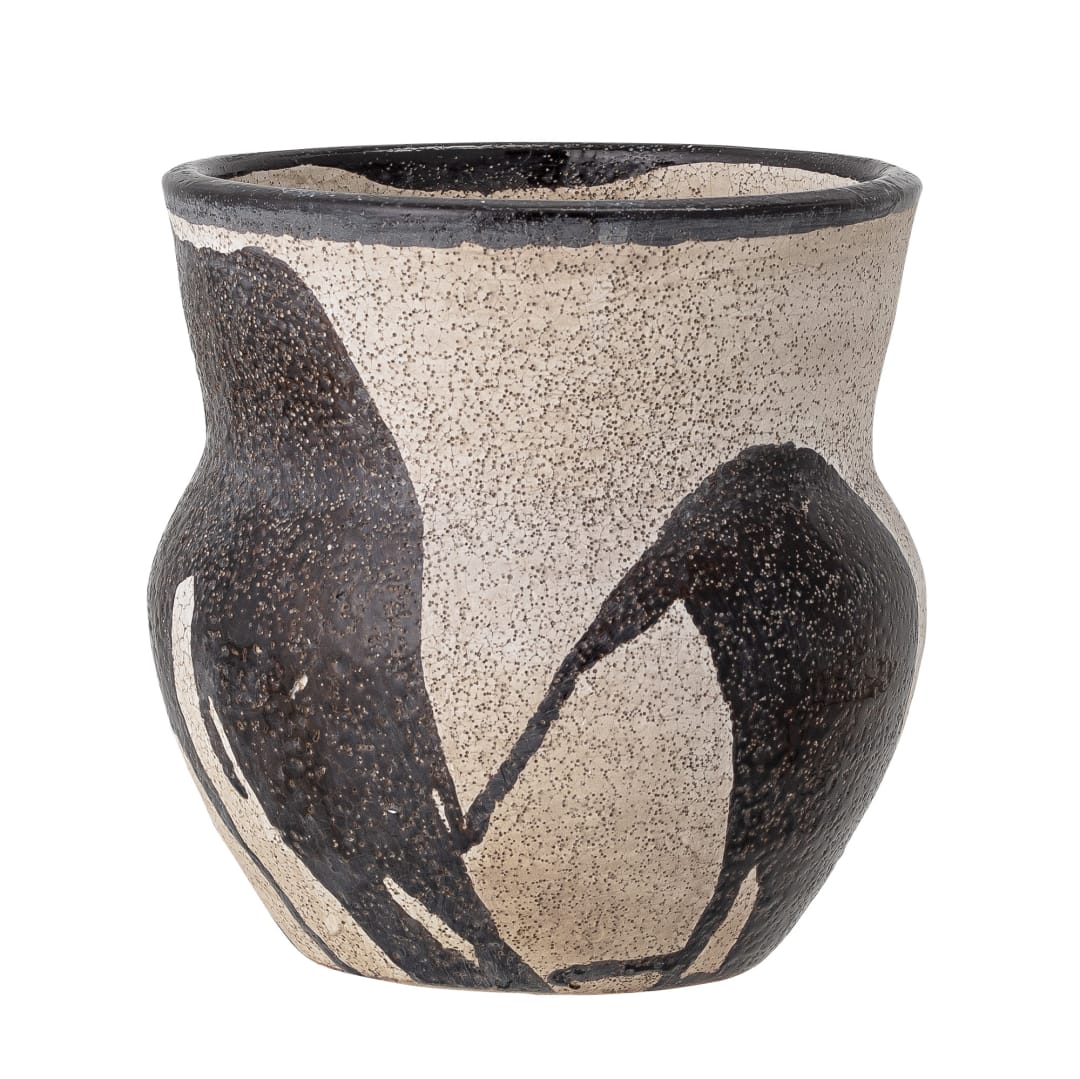 82050902 - Nala Flowerpot, Black, Terracotta STOCK: 12