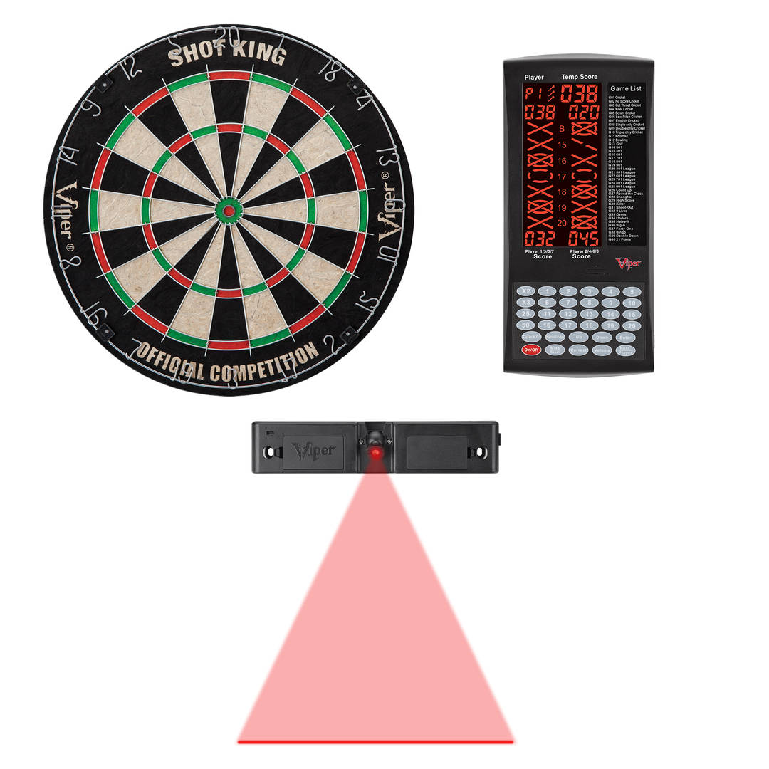 Viper Shot King Bristle Dartboard, Viper ProScore, and Throw Line Light