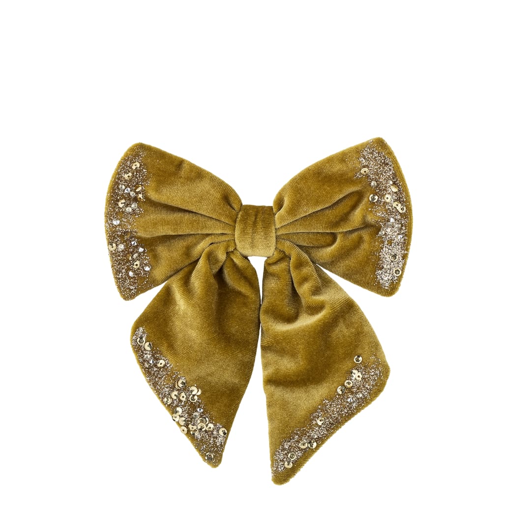 82072885 - Ruby Deco Bow, Gold, Polyester STOCK: 105