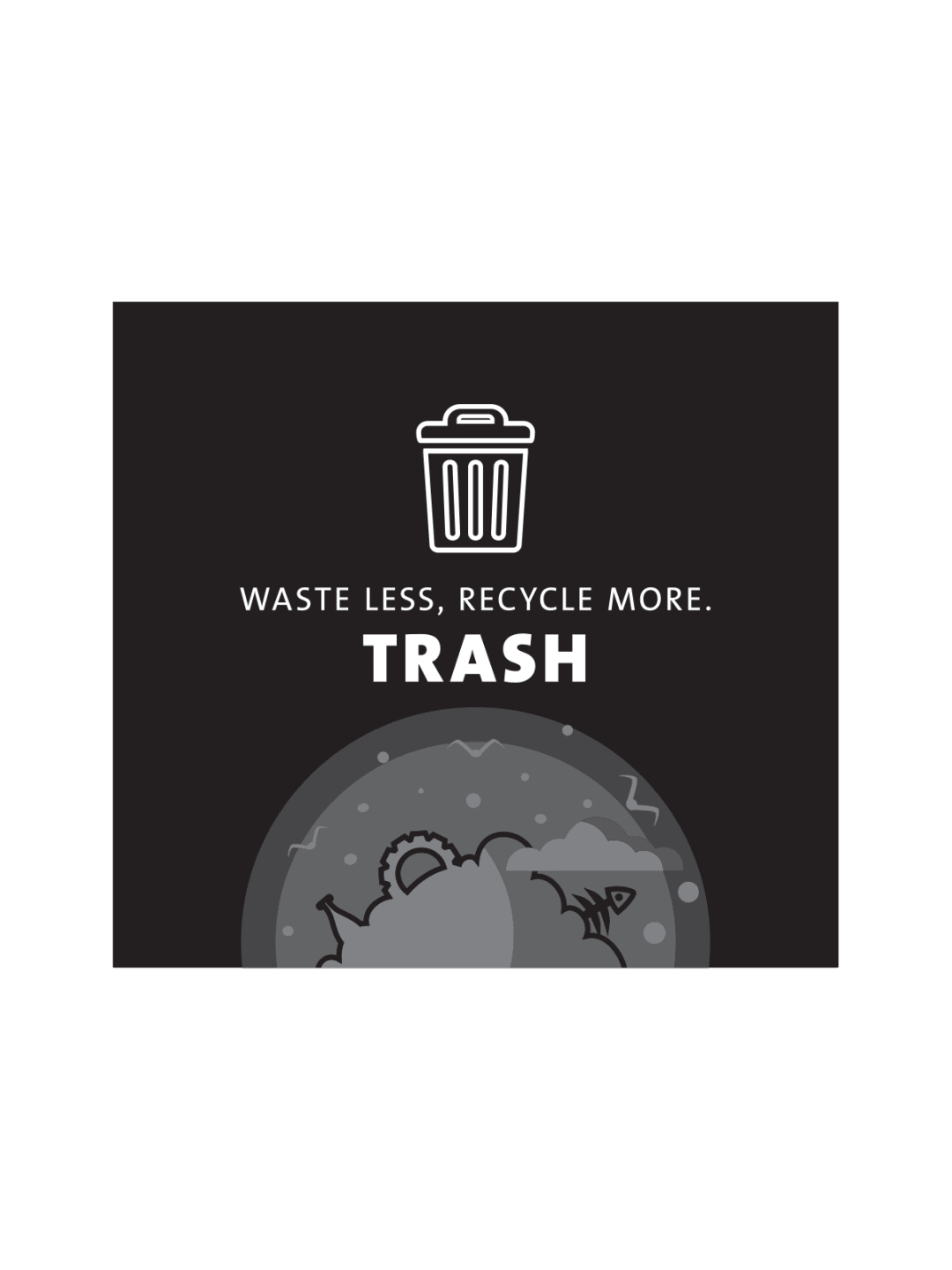 ARISTATA - Sign - Trash - Black