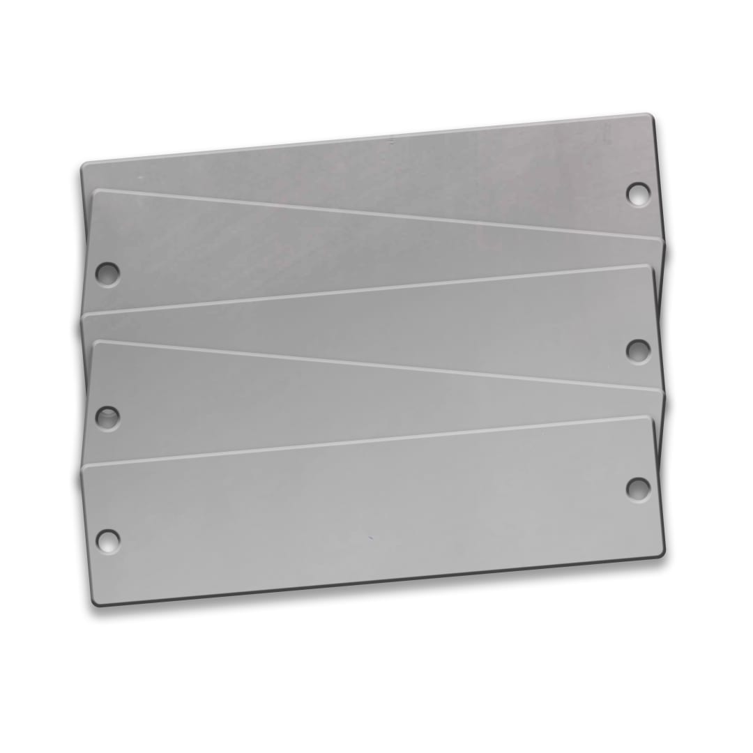 Tag-Rectangle with Rounded Corners 2"x 8" Stainless Steel 5 pack