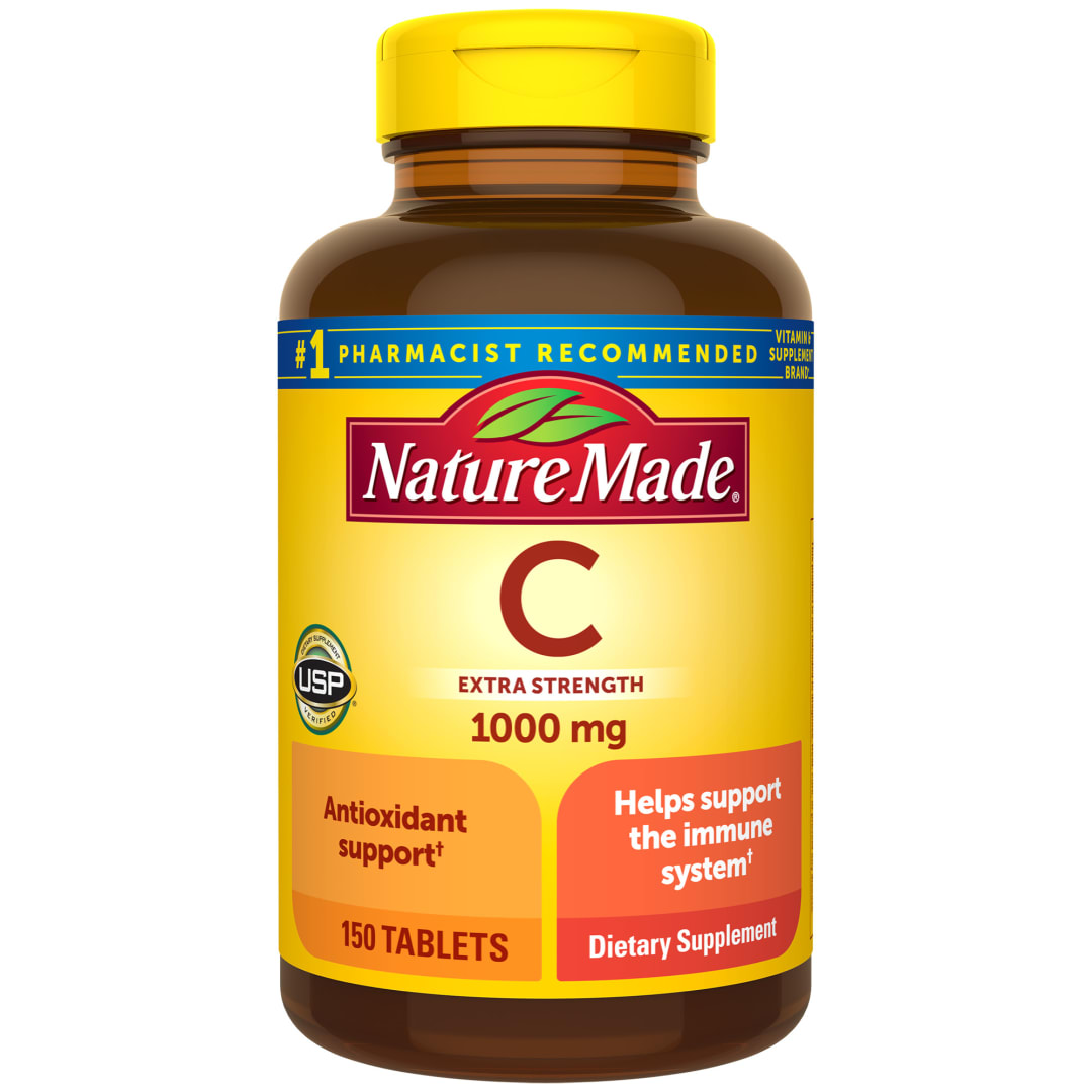 Nature Made Extra Strength Vitamin C 1000 mg Tablets, Adult Vitamin C Tablets for Immune Support, 100 Count, 300 Day Supply