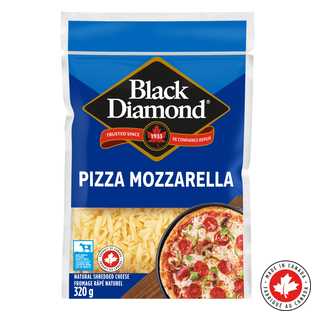 Black Diamond Pizza Mozzarella Shredded Cheese, 320g