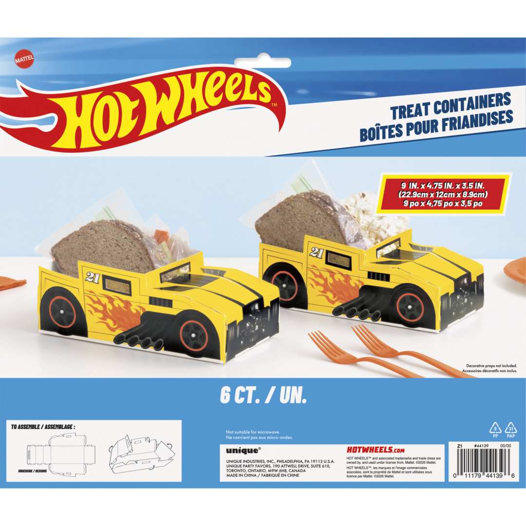 Hot Wheels Car-Shaped Treat Containers, 6ct