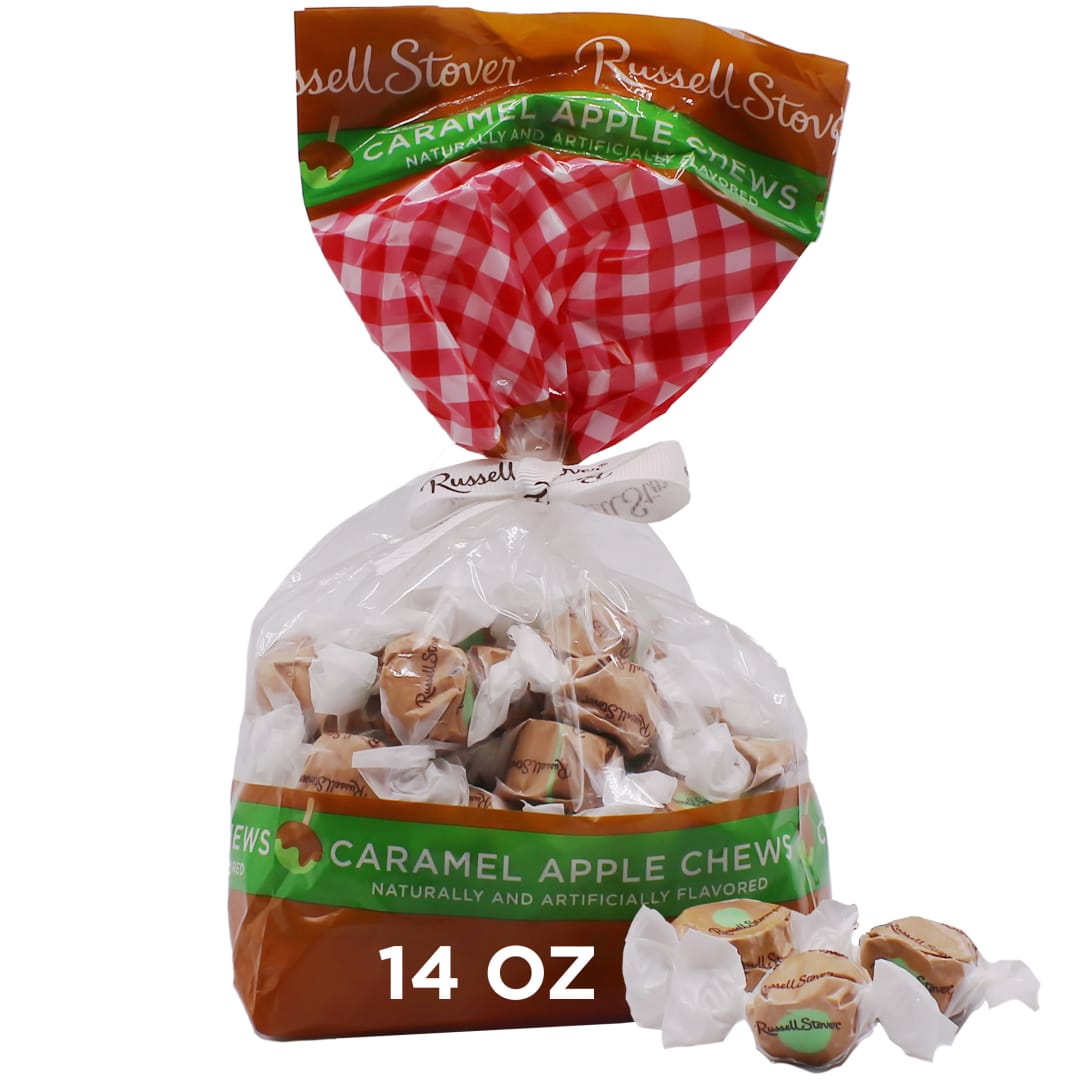 RUSSELL STOVER Halloween Caramel Apple Salt Water Taffy Candy, 14 oz. Bag