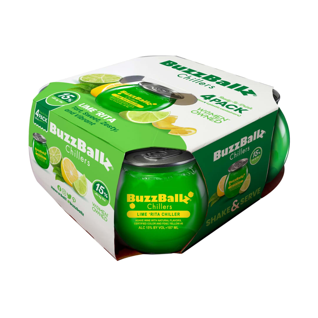 BuzzBallz Lime Rita Agave Wine Cocktails 4 Pack 187ml 30 Proof
