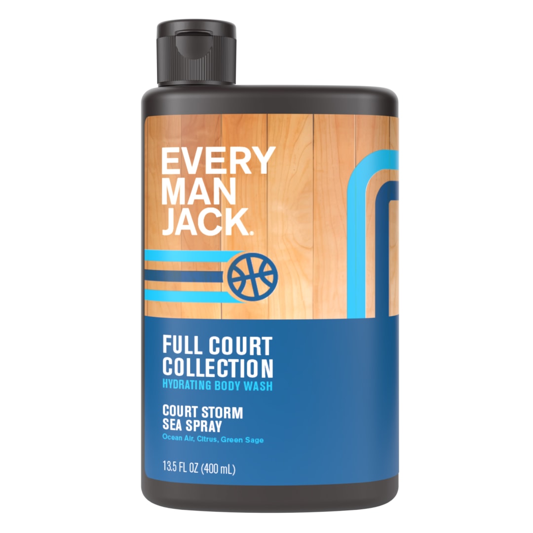 Every Man Jack Full Court Storm Sea Spray Hydrating Body Wash for Men, Naturally Derived, 13.5 fl. oz