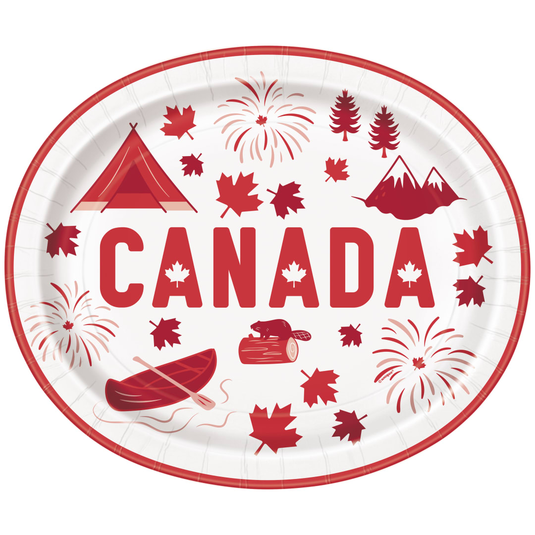 Canada Day 12" Oval Plates, 8ct