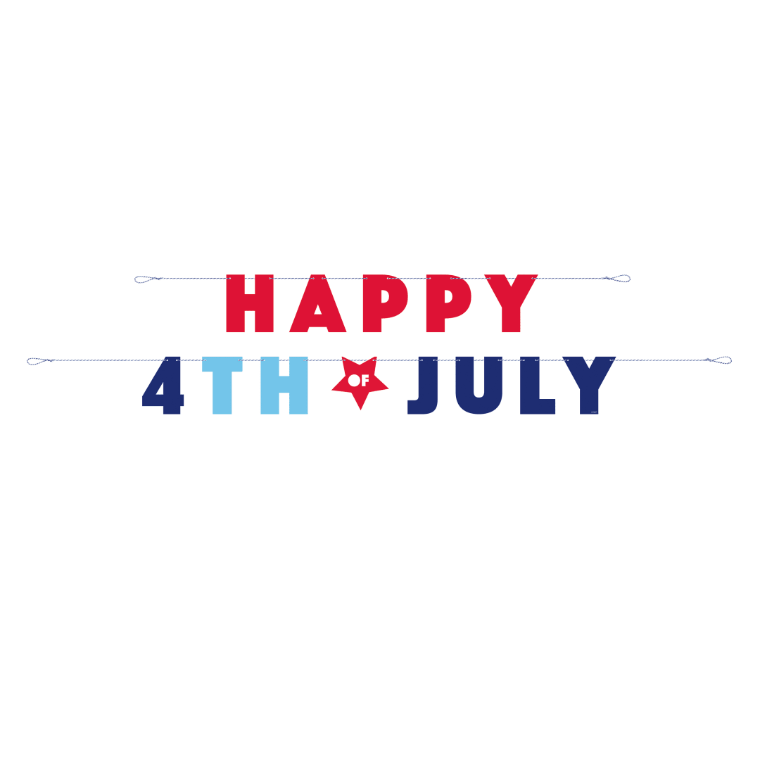 Happy 4th of July Letter Banner, 8.5 ft, 2pc
