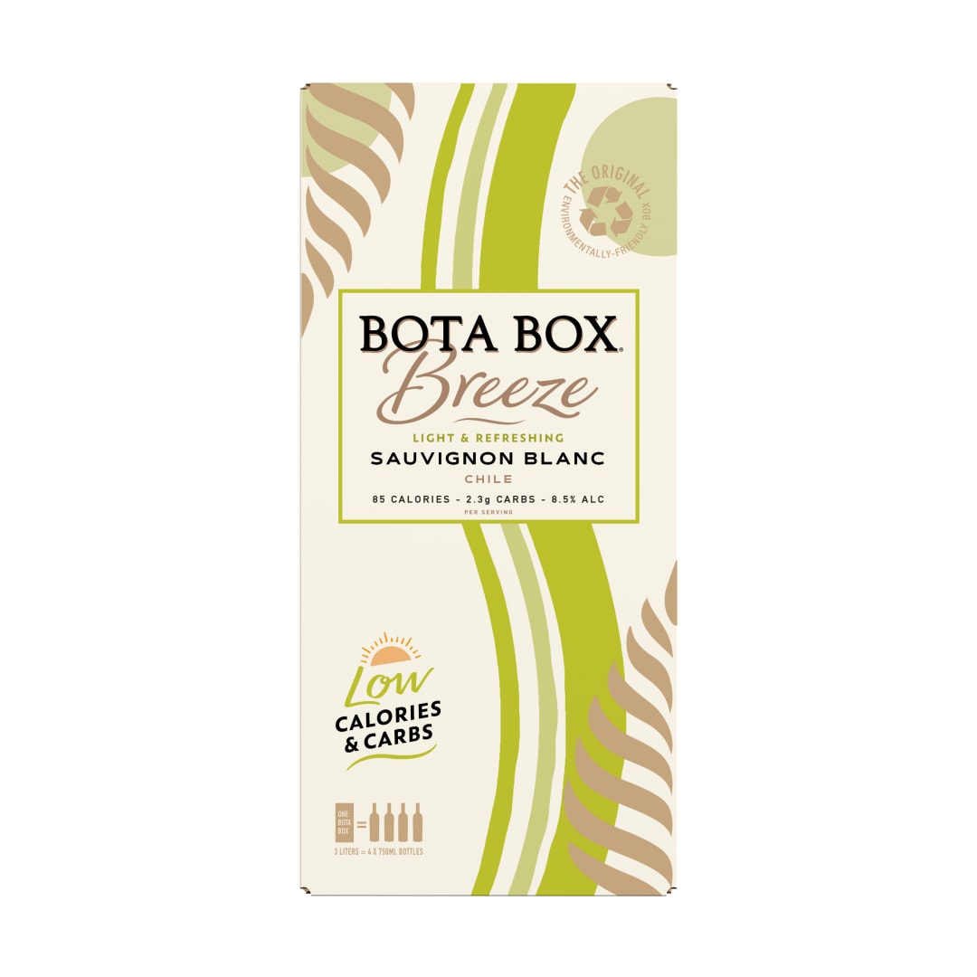 Bota Box Breeze Sauvignon Blanc White Wine, 3 L (Equals 4 x 750mL Glass Bottles), 8% ABV