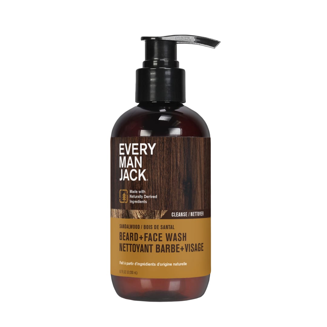 Every Man Jack Sandalwood Beard and Face Wash for Men, Naturally Derived, 200ml