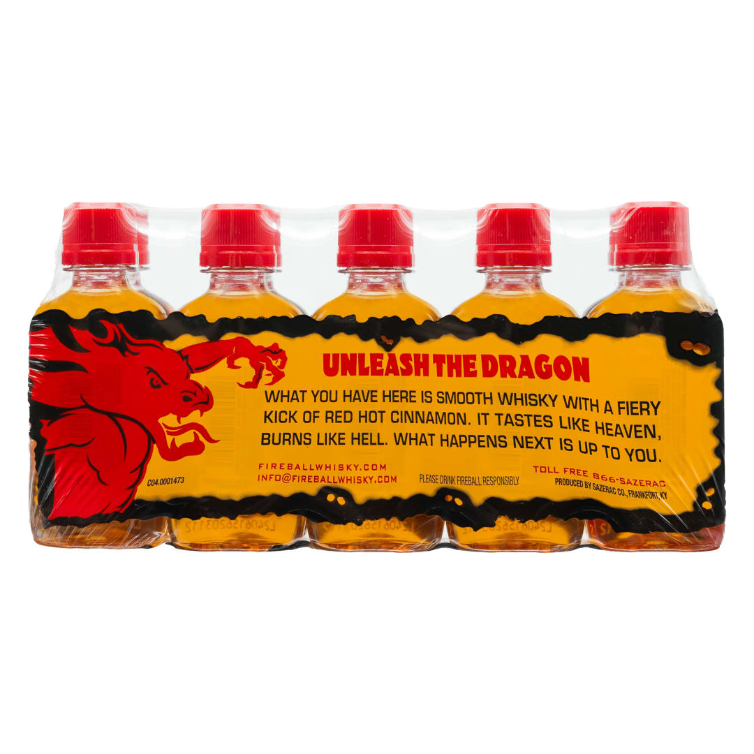 Fireball Hot Cinnamon Blended Whisky 10 Pack 50ml 66 Proof