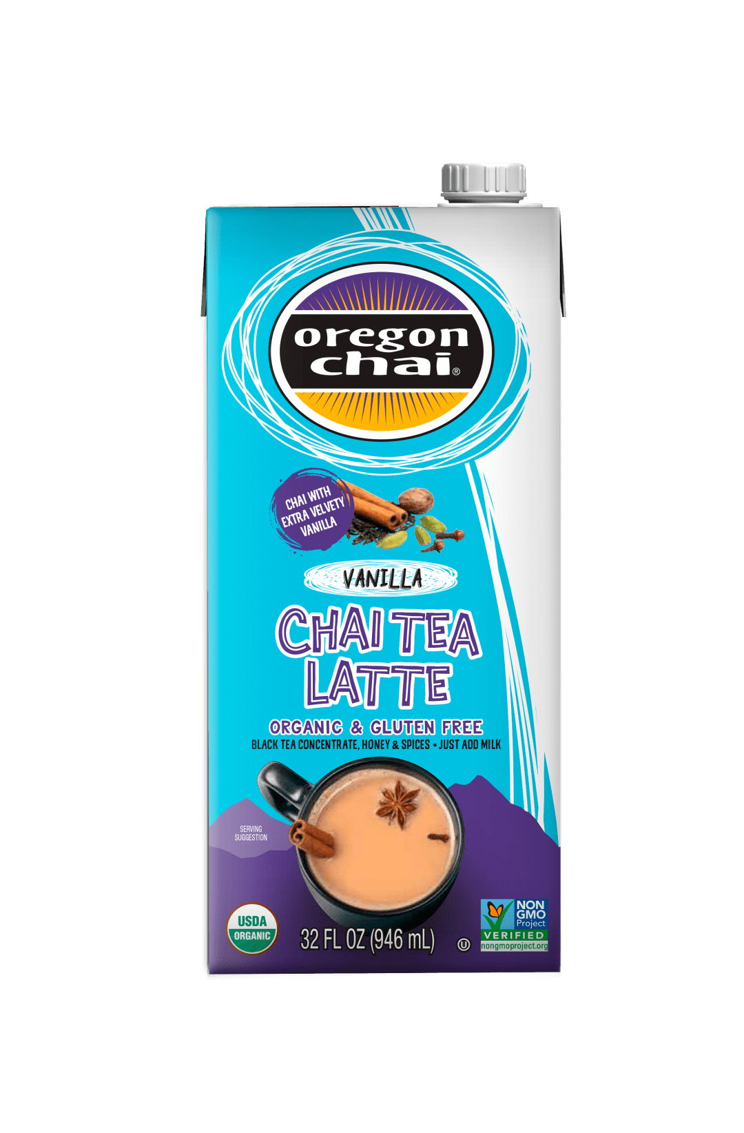 Oregon Chai Vanilla Chai Concentrate, 6 x 32 fl oz