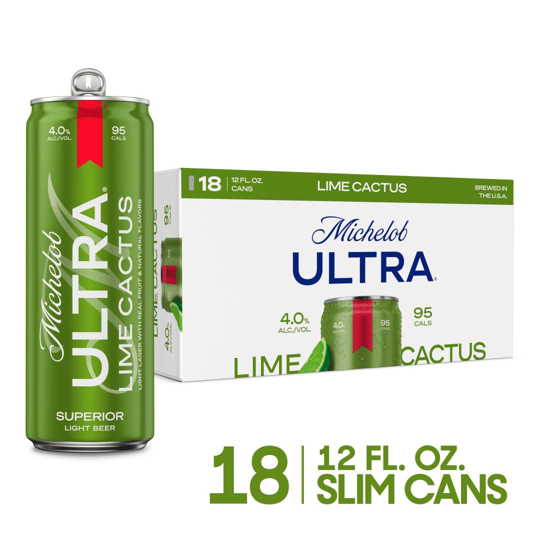 Michelob Ultra Lime Cactus Beer 18 - 12 fl oz Slim Cans
