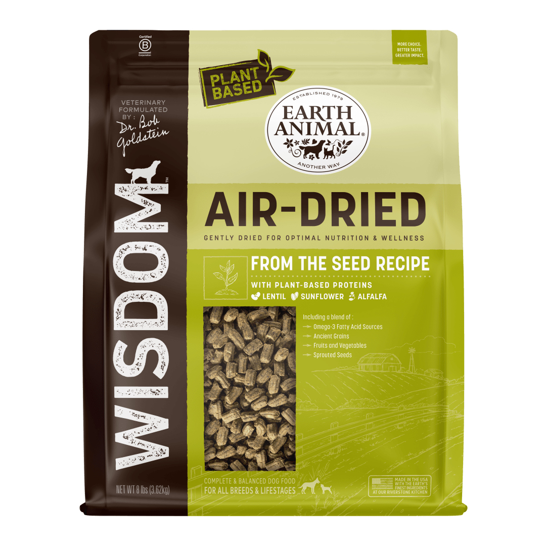 Earth Animal Wisdom Air-Dried From the Seed Recipe Plant-Based Dog Food, 8 lb. Bag