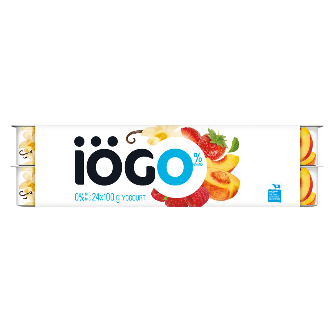 iÖGO Strawberry/Vanilla/Peach/Raspberry Fat Free Yogurt Cups 0%