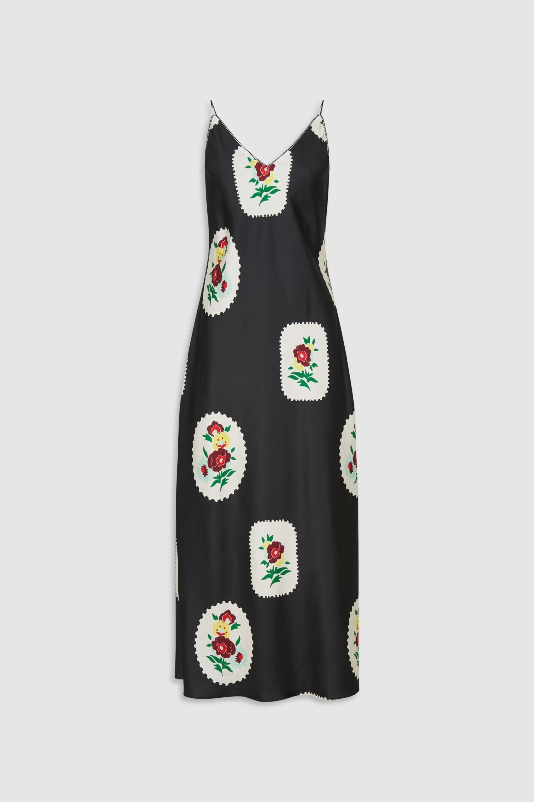 Folk Doilie Print Slip Dress