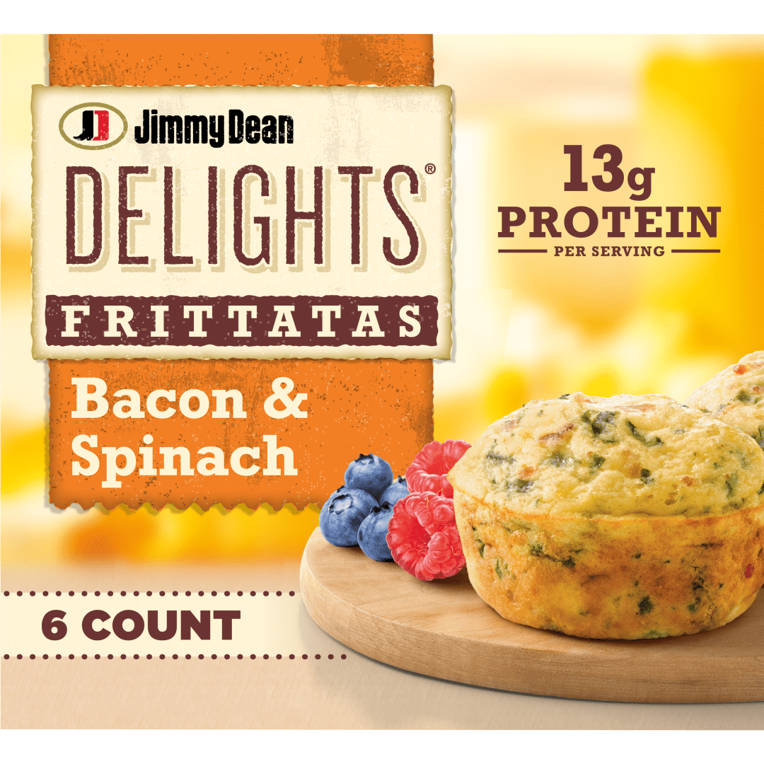Jimmy Dean Delights Frittatas with Bacon & Spinach, Frozen Breakfast, 6 Count