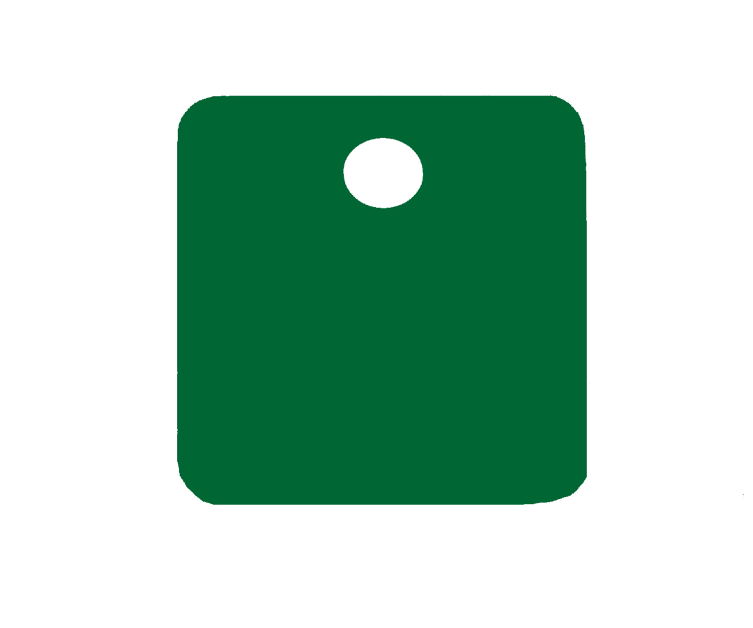 Tag-Square 1-1/2" Anodized Aluminum Green 5 Pack