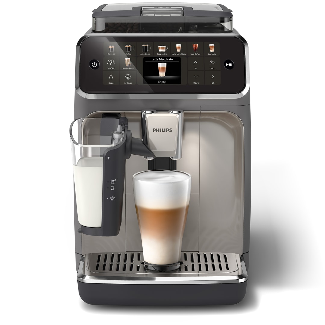 Philips 5500 Fully Automatic Espresso Machine with LatteGo Milk Frother, Cashmere Grey