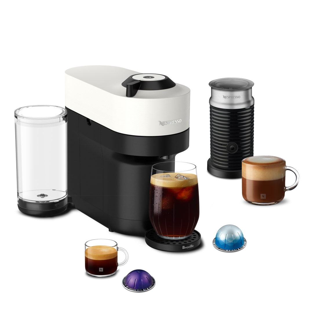 Nespresso Vertuo Pop+ Coffee and Espresso Maker with Milk Frother by Breville, Coconut White