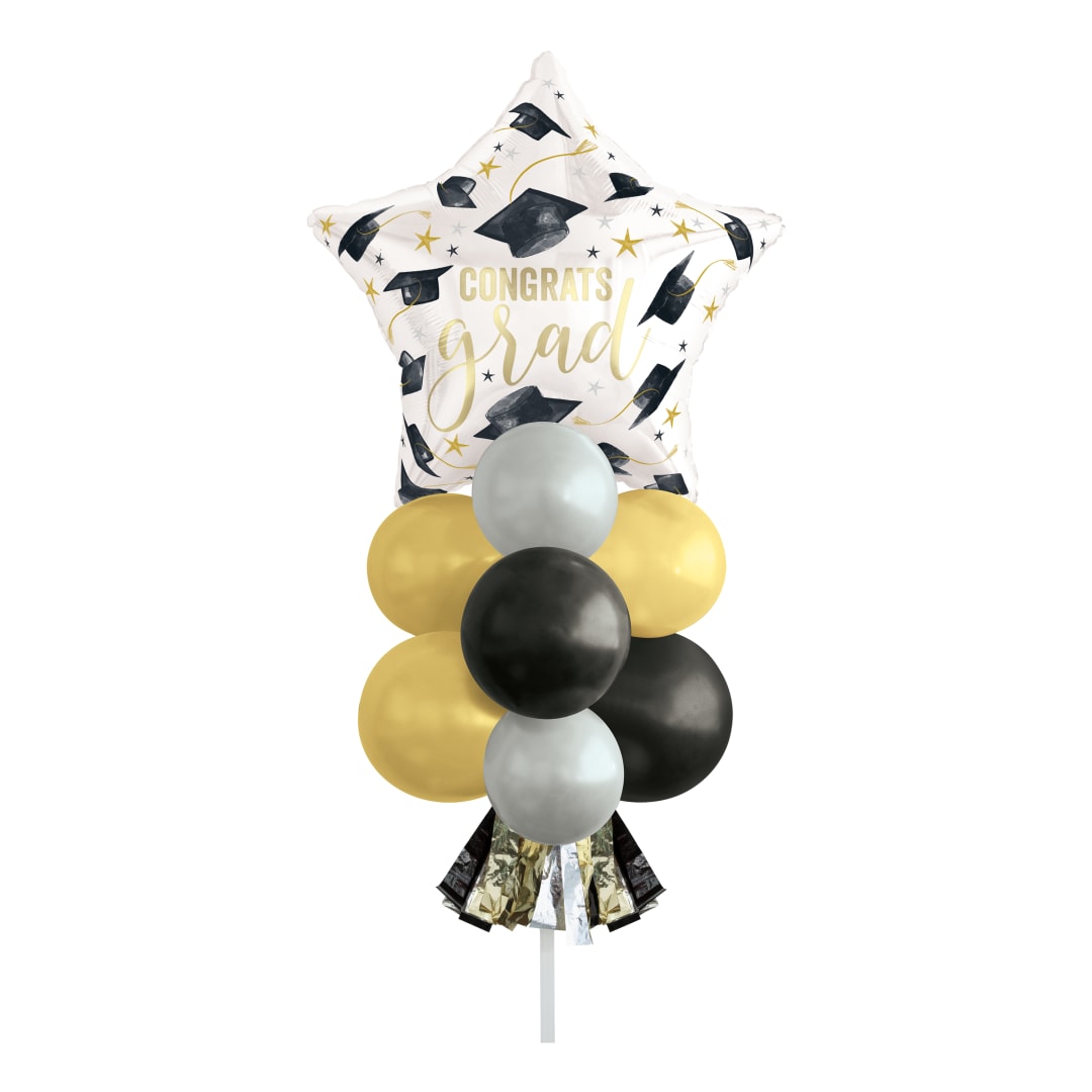 Golden Star Graduation Foil &amp; Latex Balloon Yard Sign Kit