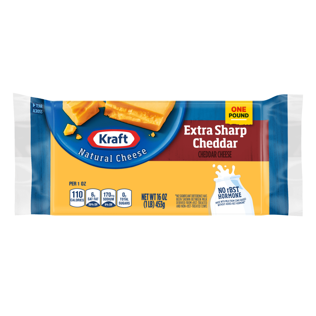 Kraft Natural Extra Sharp Cheddar Cheese, 16 oz Block