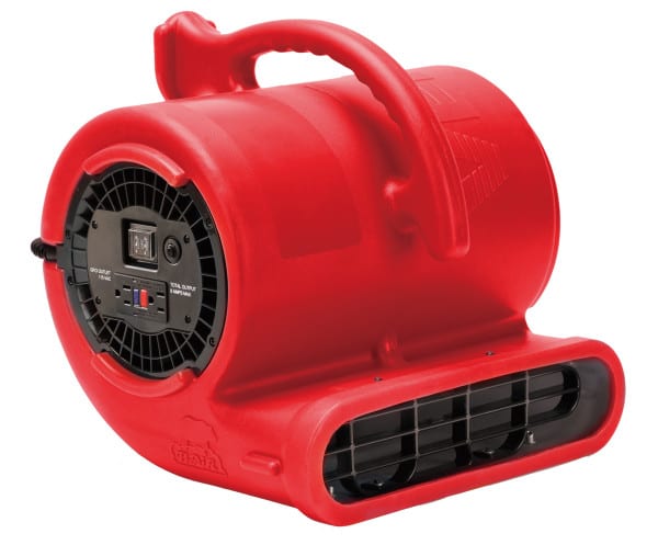 B-Air Vent VP-33 1/3 HP 2530 CFM Air Mover Carpet Dryer Floor Fan for Plumbing Janitorial Water Damage Restoration Red